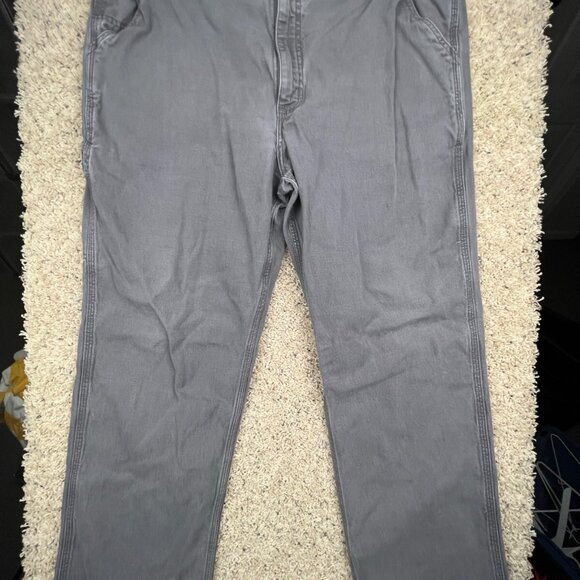 Carhartt Relaxed Fit Pants Size 40x32 Gray Adult Men’s Straight Cut Zipper Fly - Picture 1 of 15
